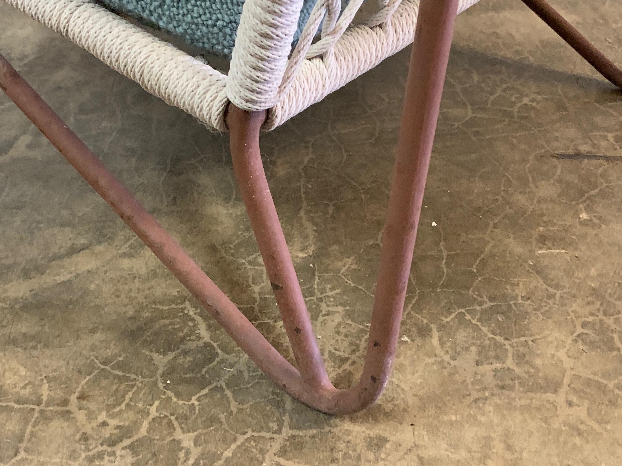 Rope and Iron Lounge Chair For Sale 10