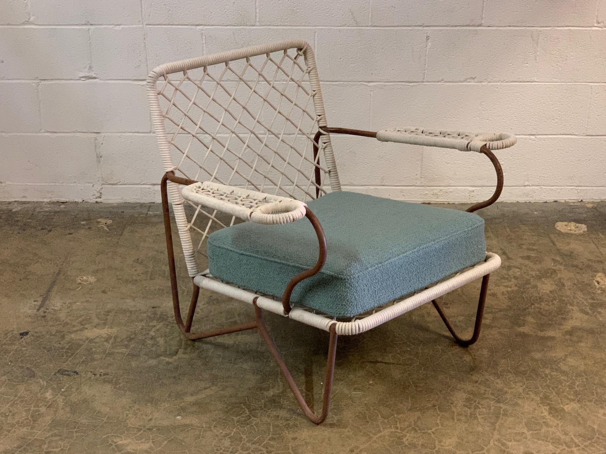 Rope and Iron Lounge Chair For Sale 13