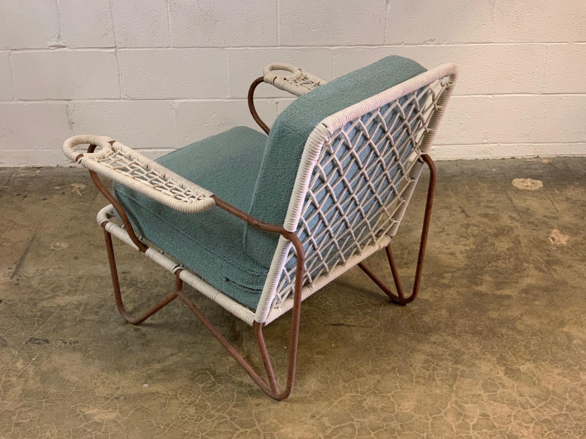 Rope and Iron Lounge Chair For Sale 16