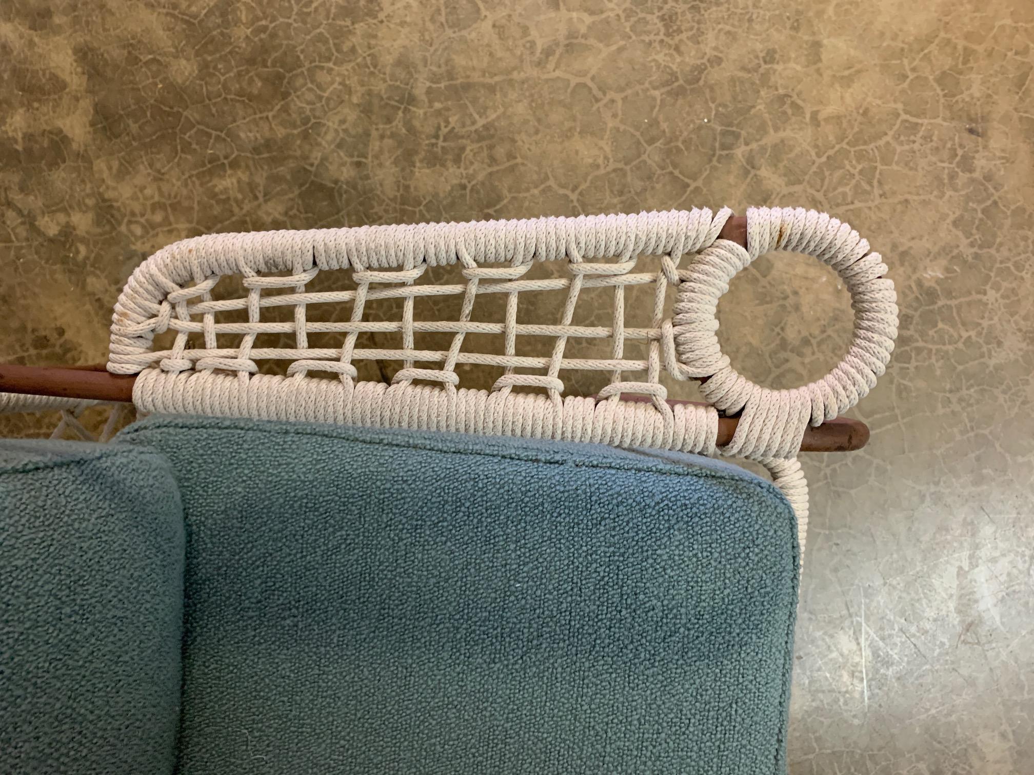 Rope and Iron Lounge Chair For Sale 2