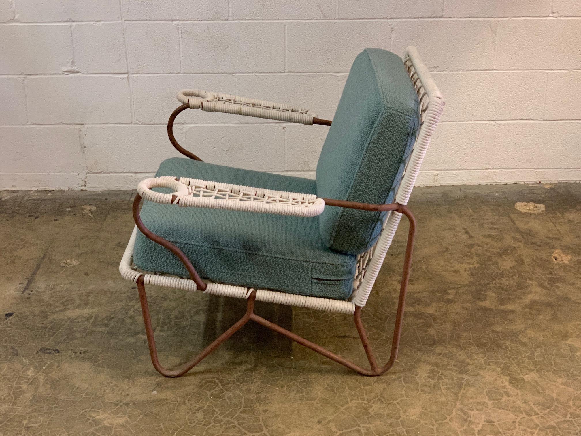 Rope and Iron Lounge Chair For Sale 3