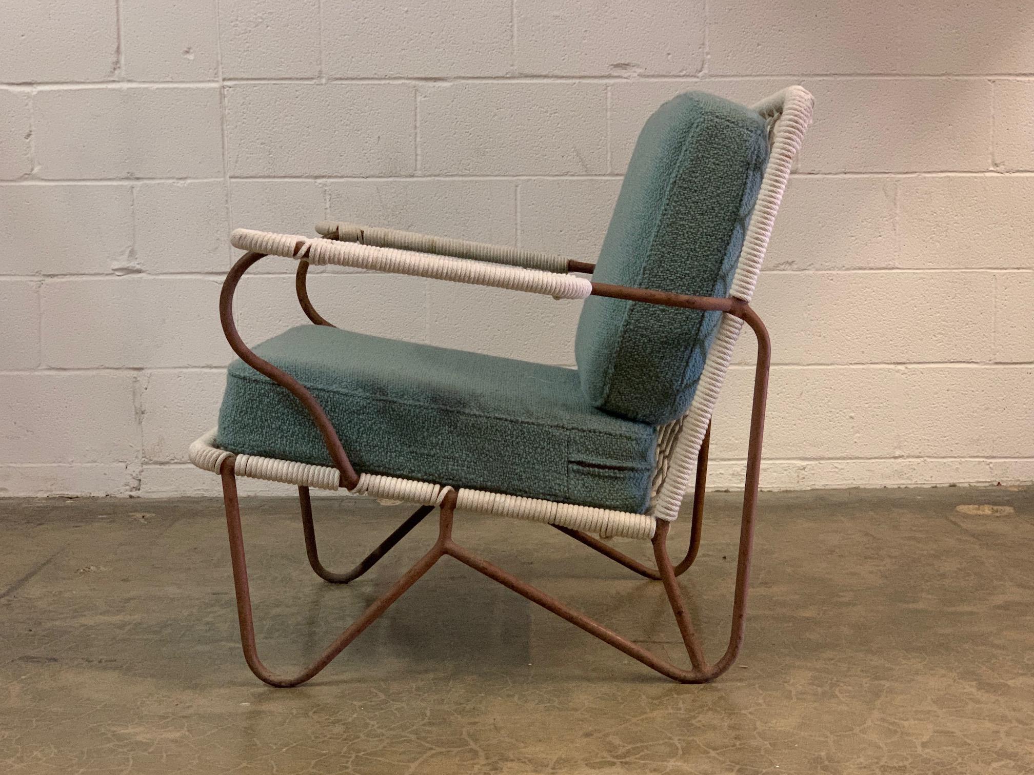 Rope and Iron Lounge Chair For Sale 4