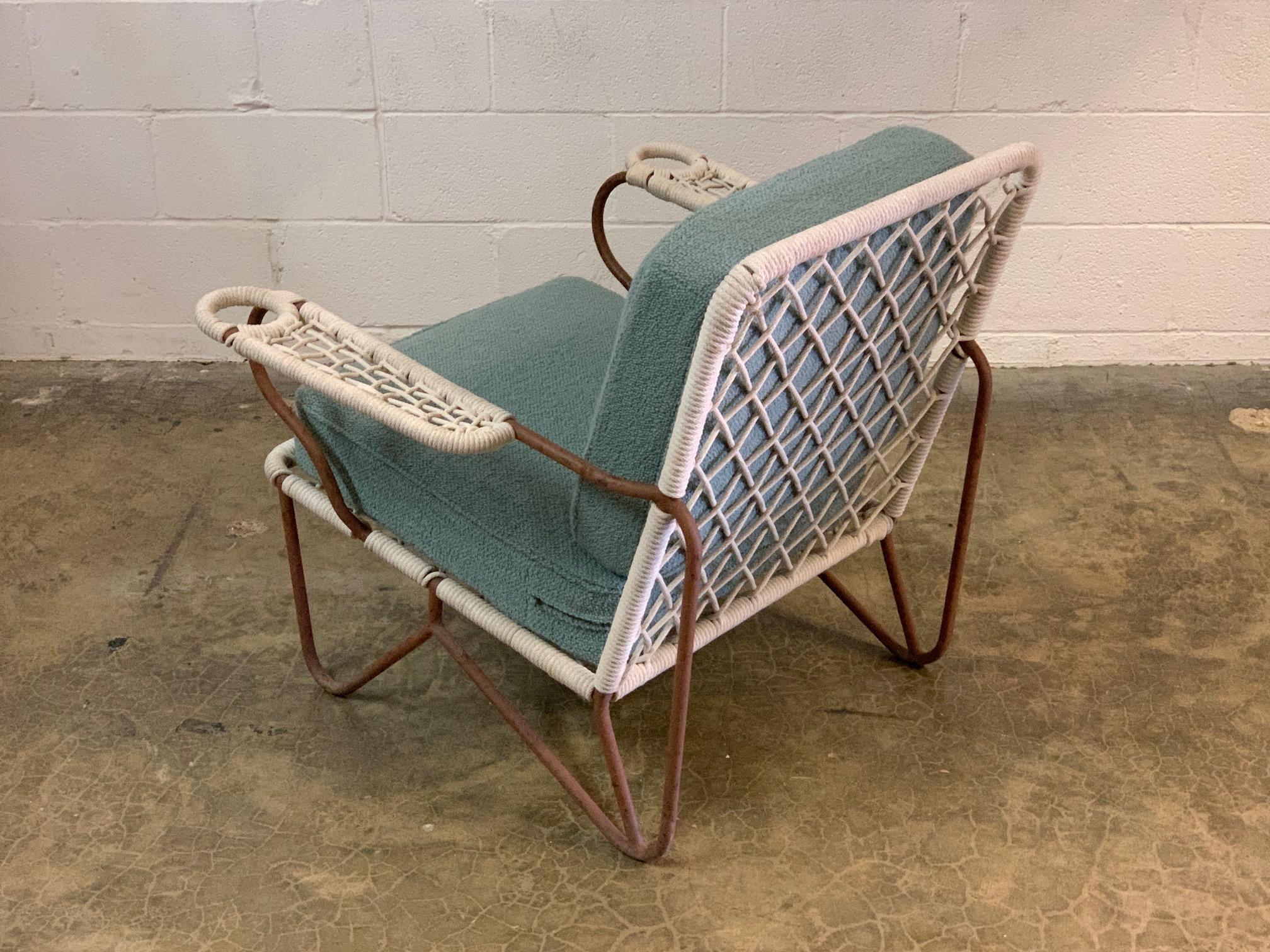 Rope and Iron Lounge Chair For Sale 5