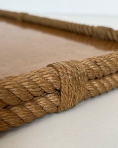 Vassoio in corda e lucite di Adrien Audoux and Frida Minet, circa 1970