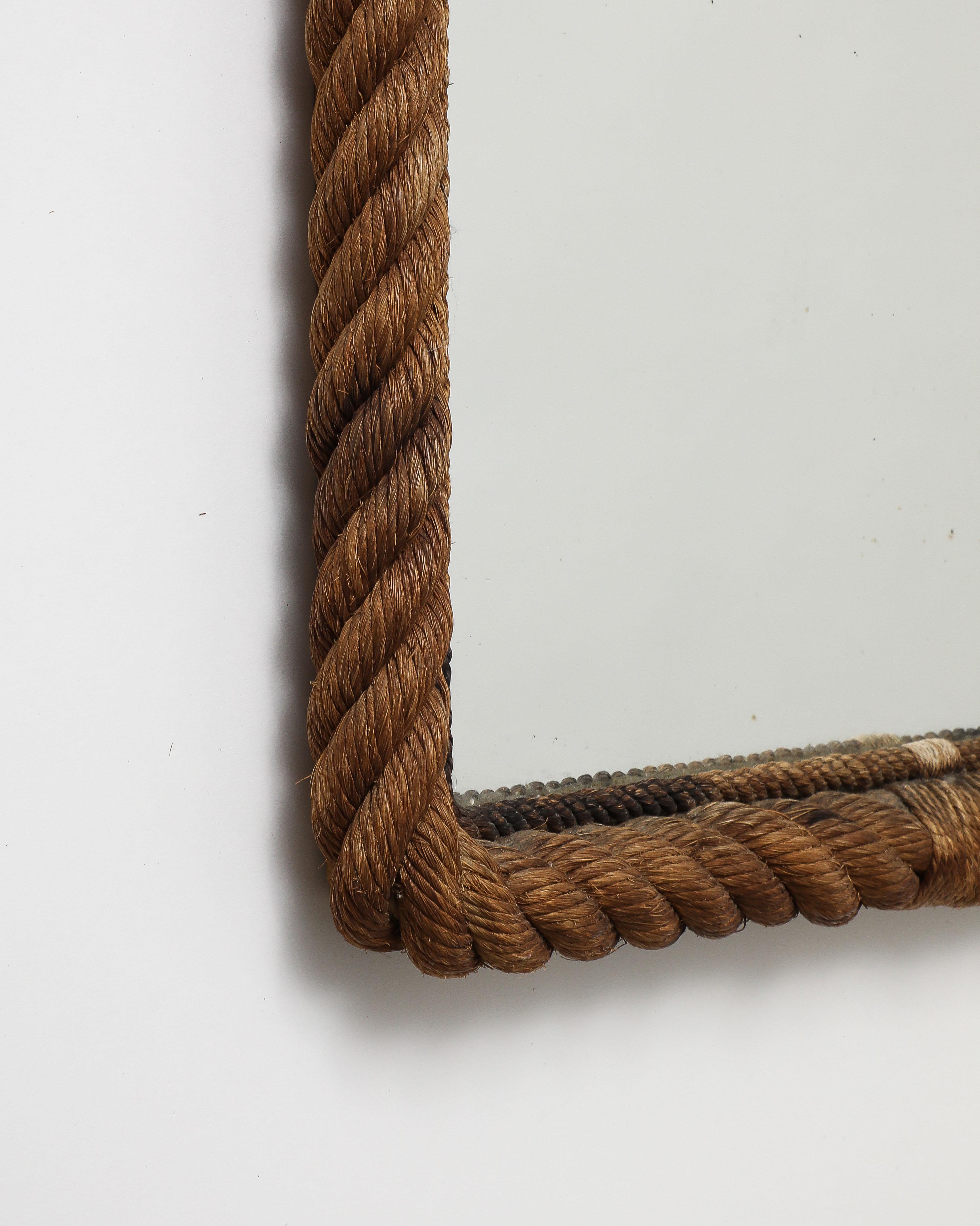 Corde Rope et verre miroir d'Adrien Audoux et Frida Minet, France, vers 1960 en vente