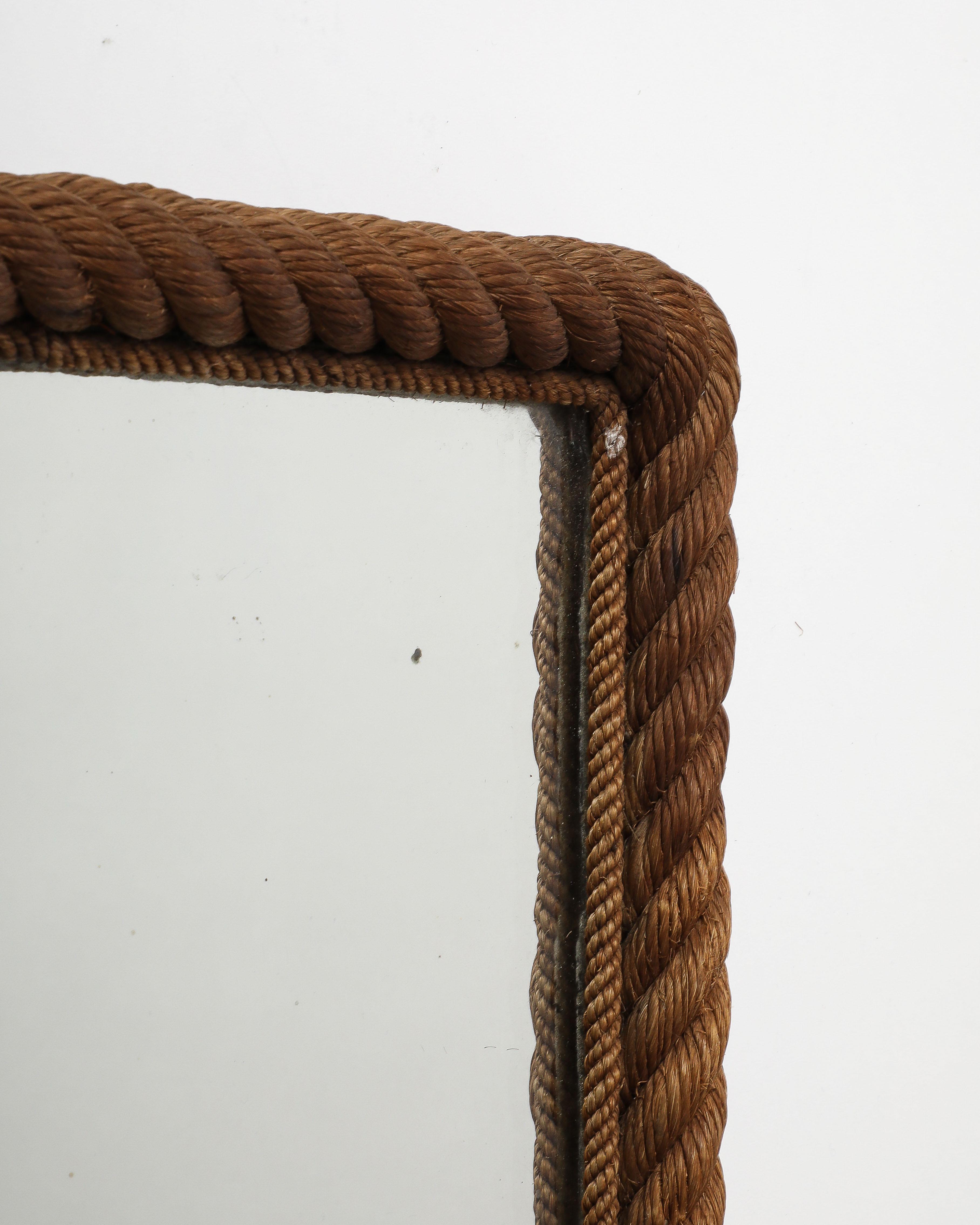 Rope et verre miroir d'Adrien Audoux et Frida Minet, France, vers 1960 en vente 1