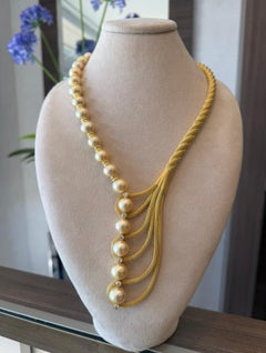 Rope and Pearl Necklace 18K Yellow Gold