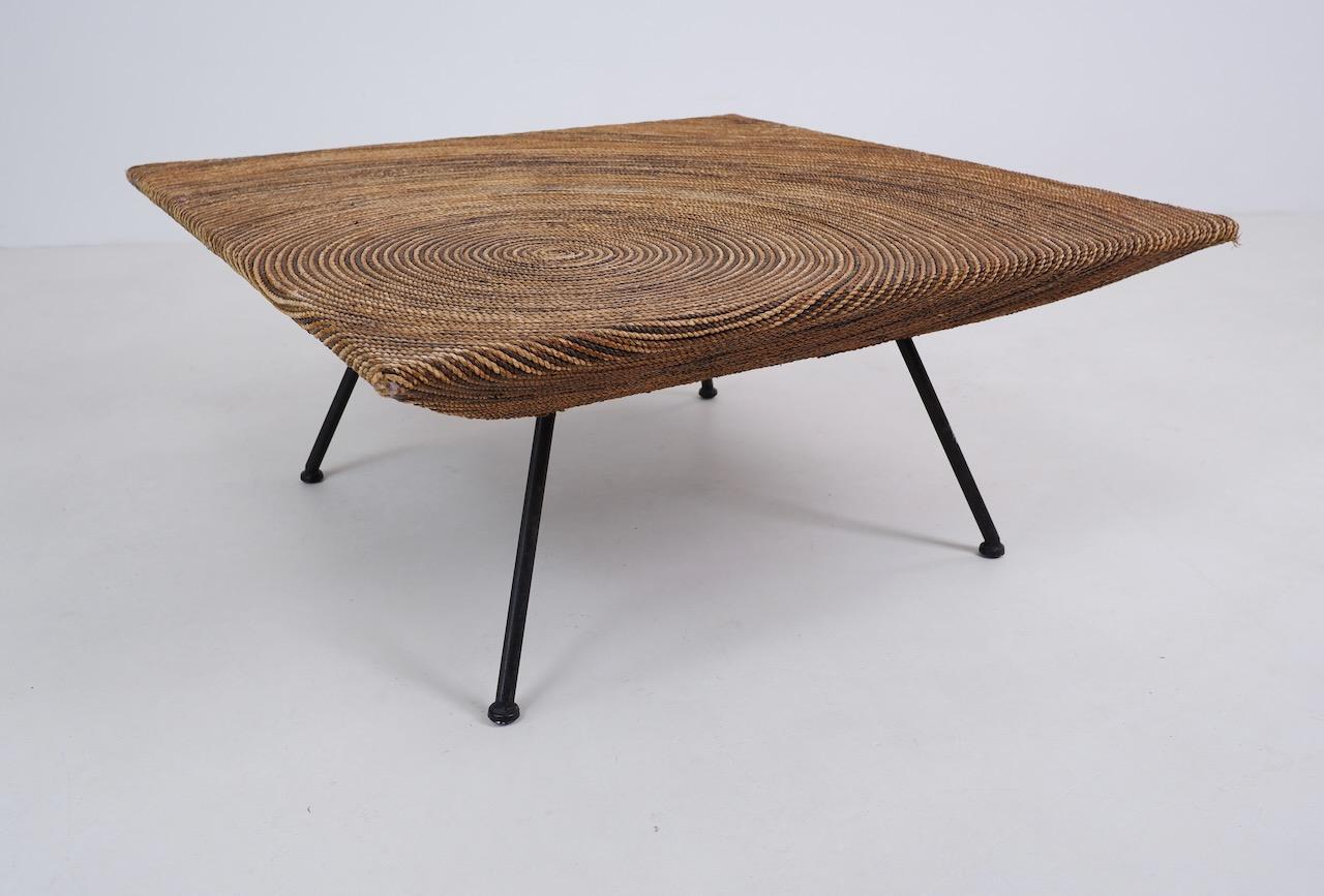 Rope and Steel Coffee Table, Italy, circa 1970 In Good Condition In Surbiton, GB