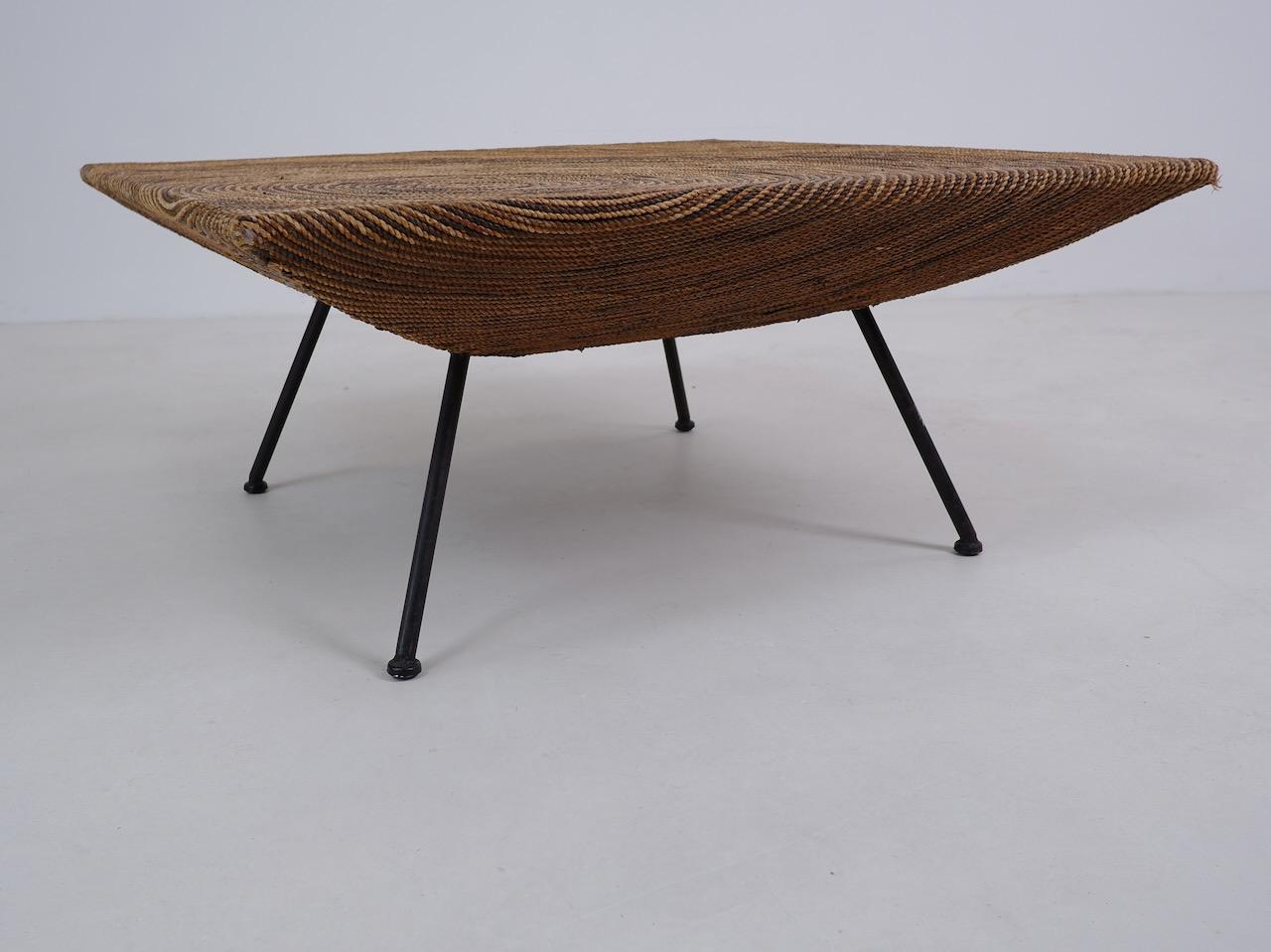 Late 20th Century Rope and Steel Coffee Table, Italy, circa 1970