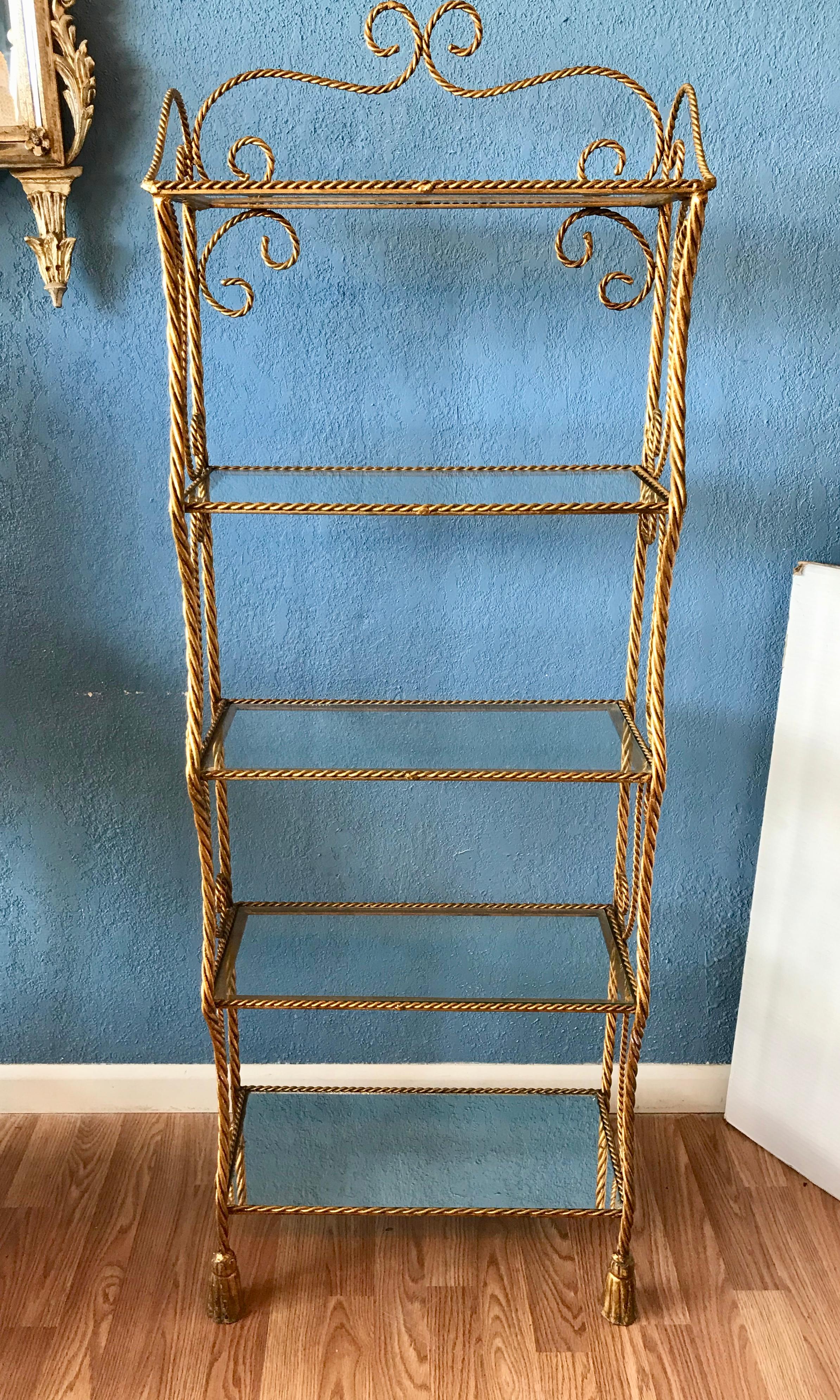 Rope and Tassel Bookcase / Etagere In Good Condition In West Palm Beach, FL