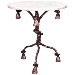 Rope and Tassel Gilt and Marble End Table Rope and Tassel Gilt and Marble End Table