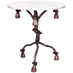 Rope and Tassel Gilt and Marble End Table