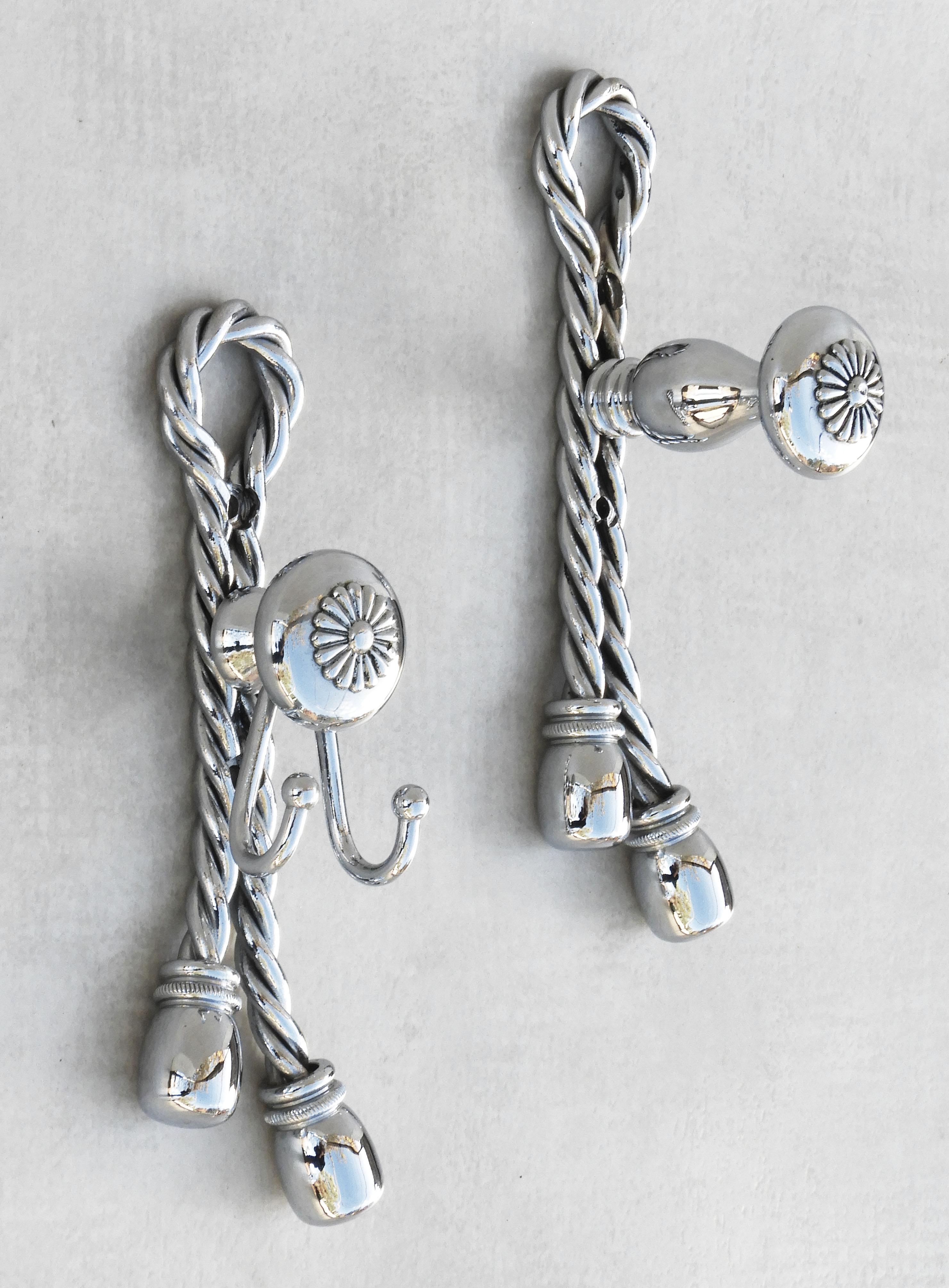 French Rope and Tassel Towel Bar Maison Baguès C1970s France