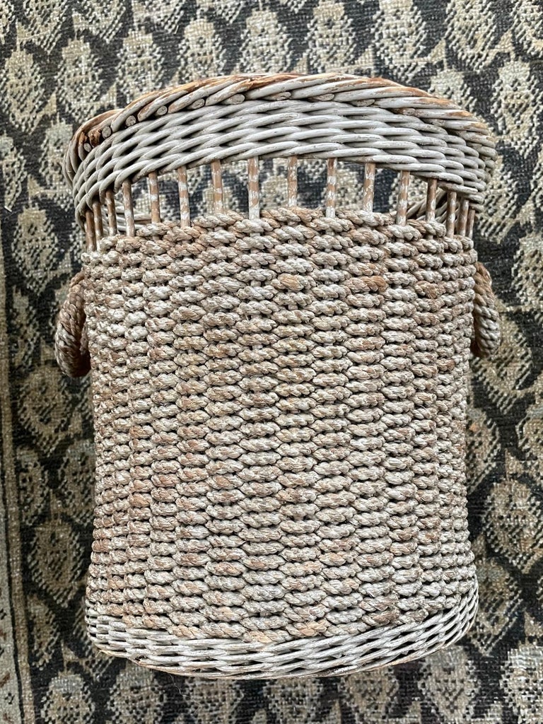 Rope and Wicker Wastebasket For Sale at 1stDibs rope wastebasket