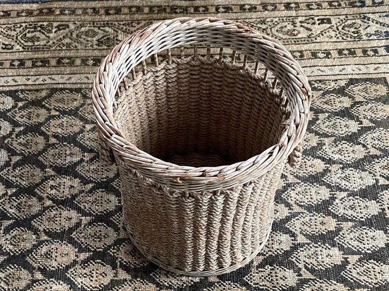 Rope and Wicker Wastebasket For Sale at 1stDibs rope wastebasket