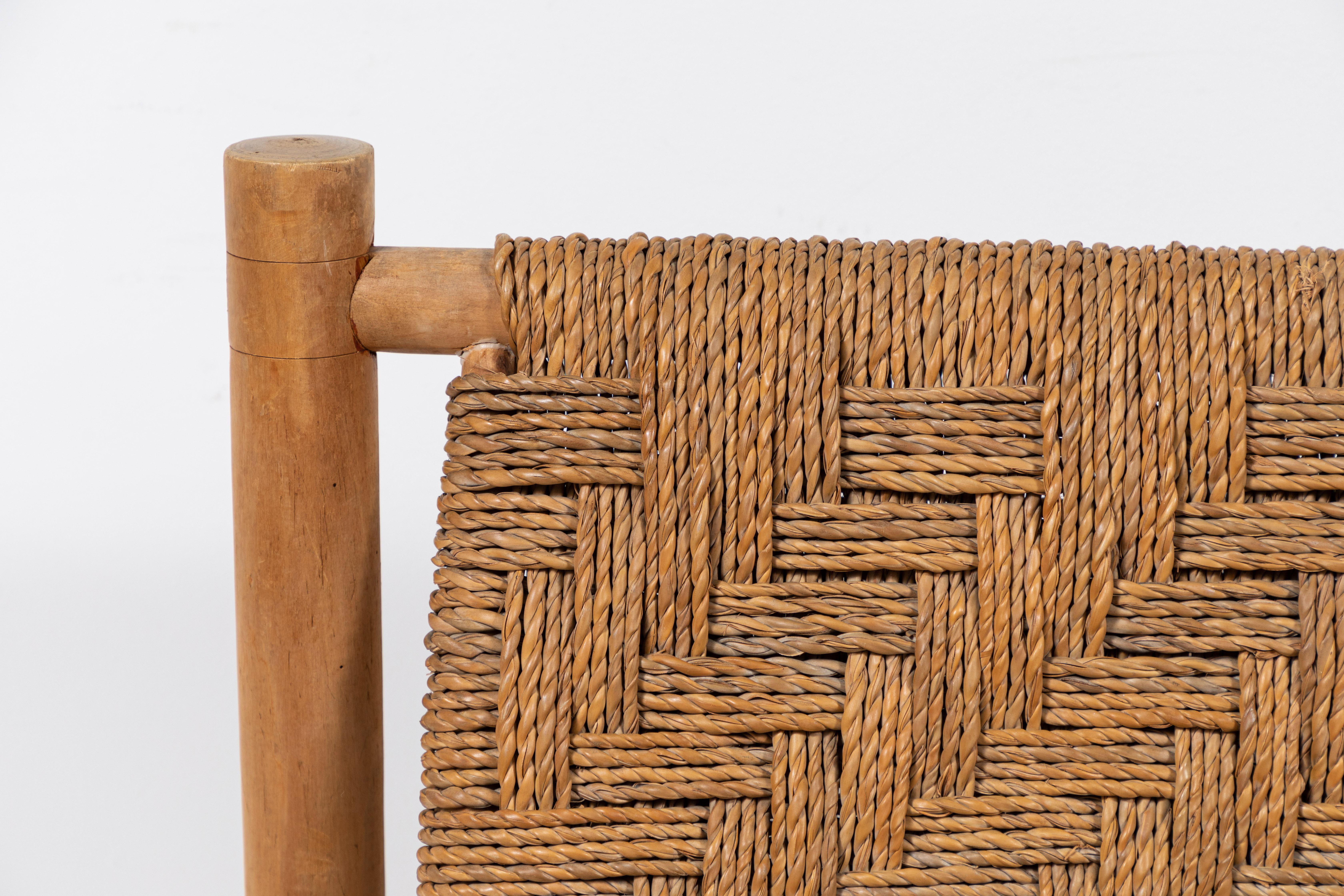 French Rope and Wood Bench by Adrian & Frida Audoux-Minet
