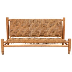 Rope and Wood Bench by Adrian & Frida Audoux-Minet