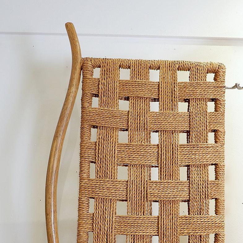 Faltbarer Raumteiler aus Seil und Holz im Stil von Audoux Minnet im Angebot 1