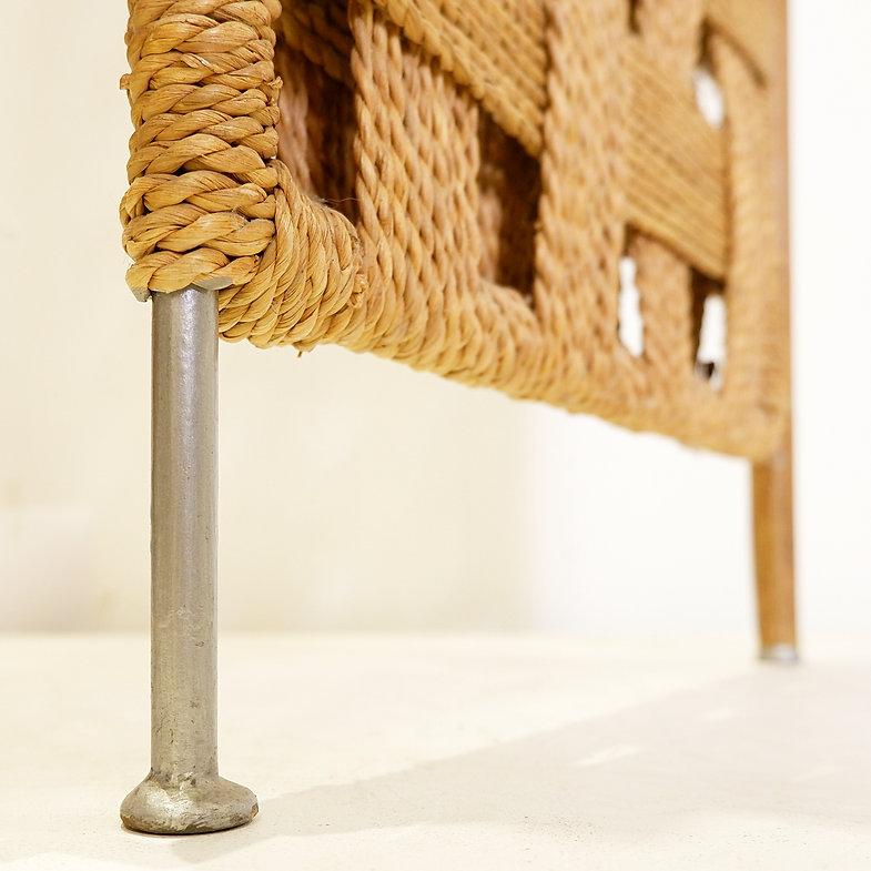 Faltbarer Raumteiler aus Seil und Holz im Stil von Audoux Minnet im Angebot 3