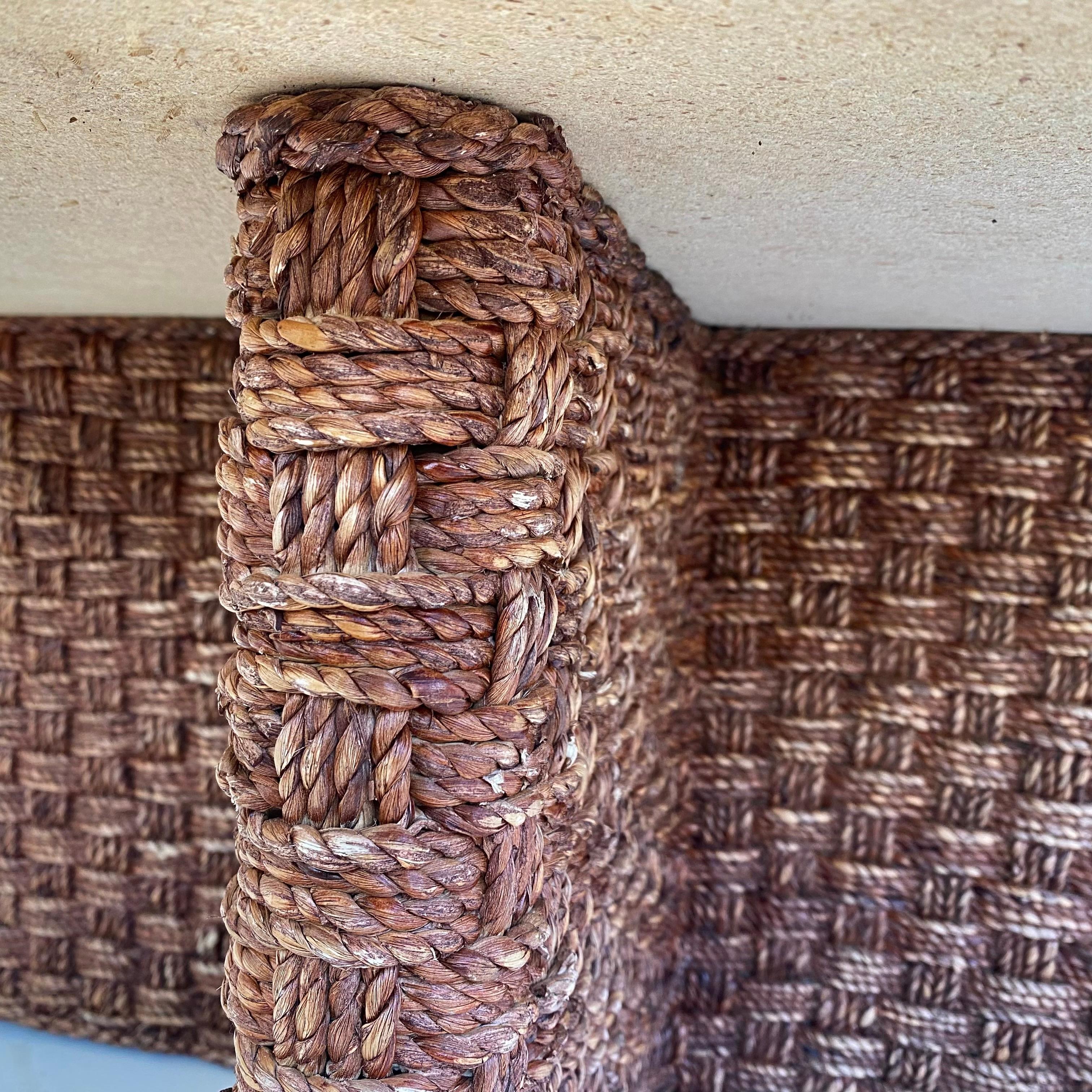 Tavolo in corda e Wood con quattro sgabelli, 1960 Francia in vendita 4