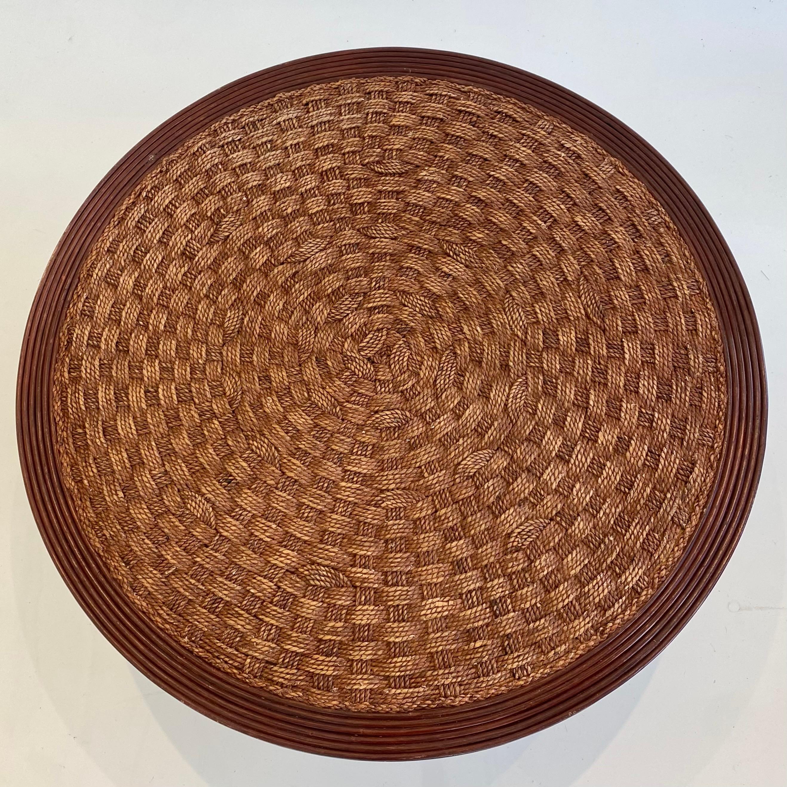 Corda Tavolo in corda e Wood con quattro sgabelli, 1960 Francia in vendita