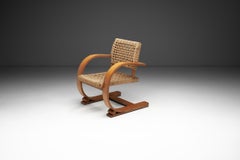 Fauteuil en corde par Adrien Audoux et Frida Minet pour Vibo Vesoul, France, vers 1950