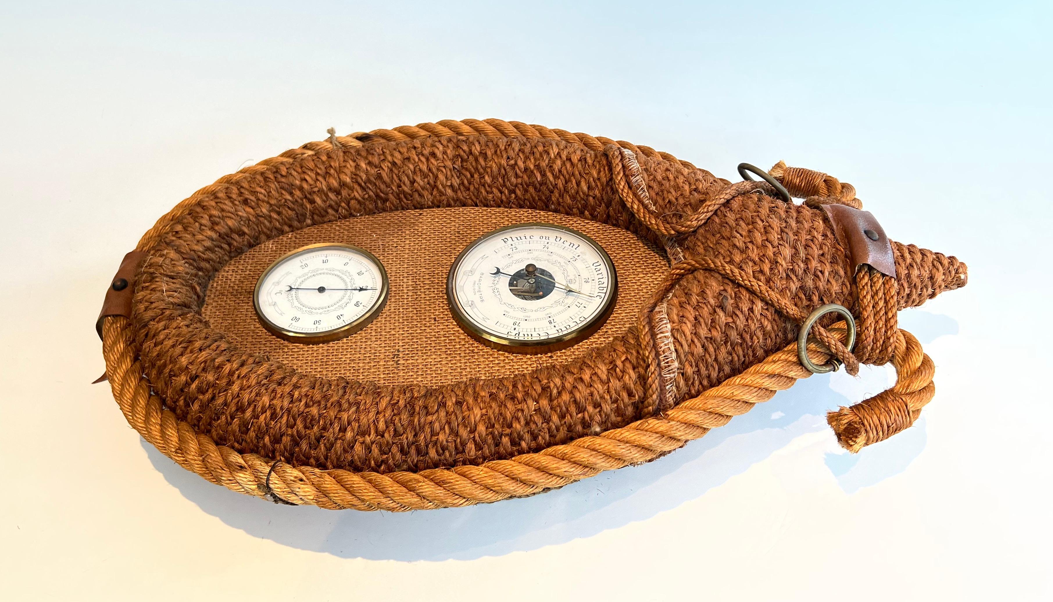 Rope Barometer. French Work by Adrien Audoux & Frida Minet, circa 1950 For Sale 8