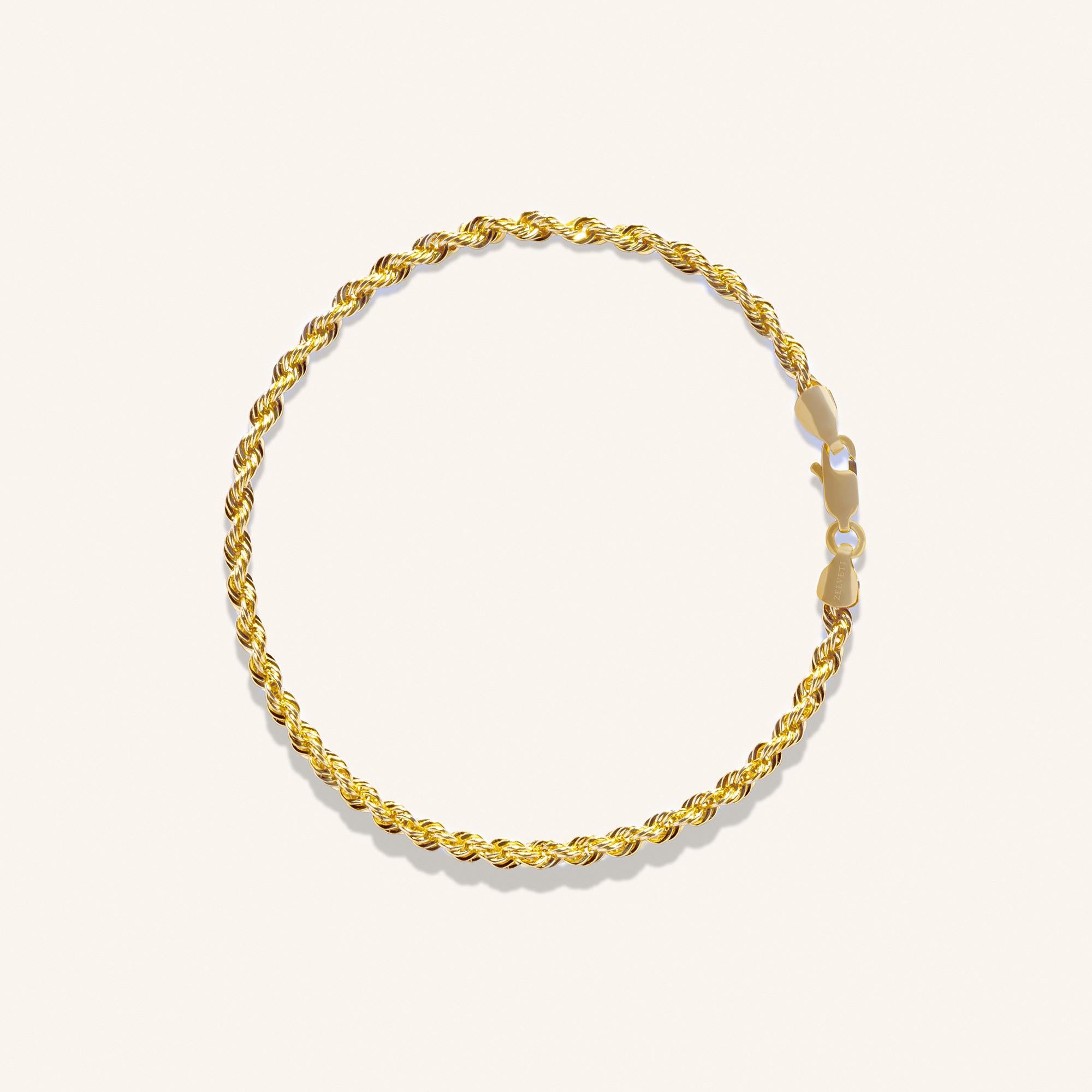 Moderne Bracelet à maillons audacieux en or massif, fait à la main, 14 carats en vente