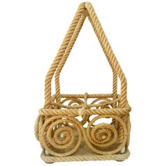 Vintage Mid-Century Rope Bottle Carrier Adrien Audoux & Frida Minet