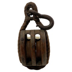 Antique Rope Bound Pulley
