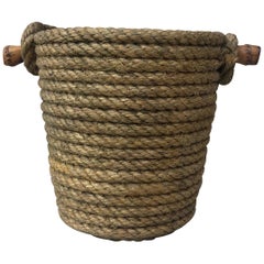 Rope Bucket with Bamboo Handle Audoux Minet, circa 1960