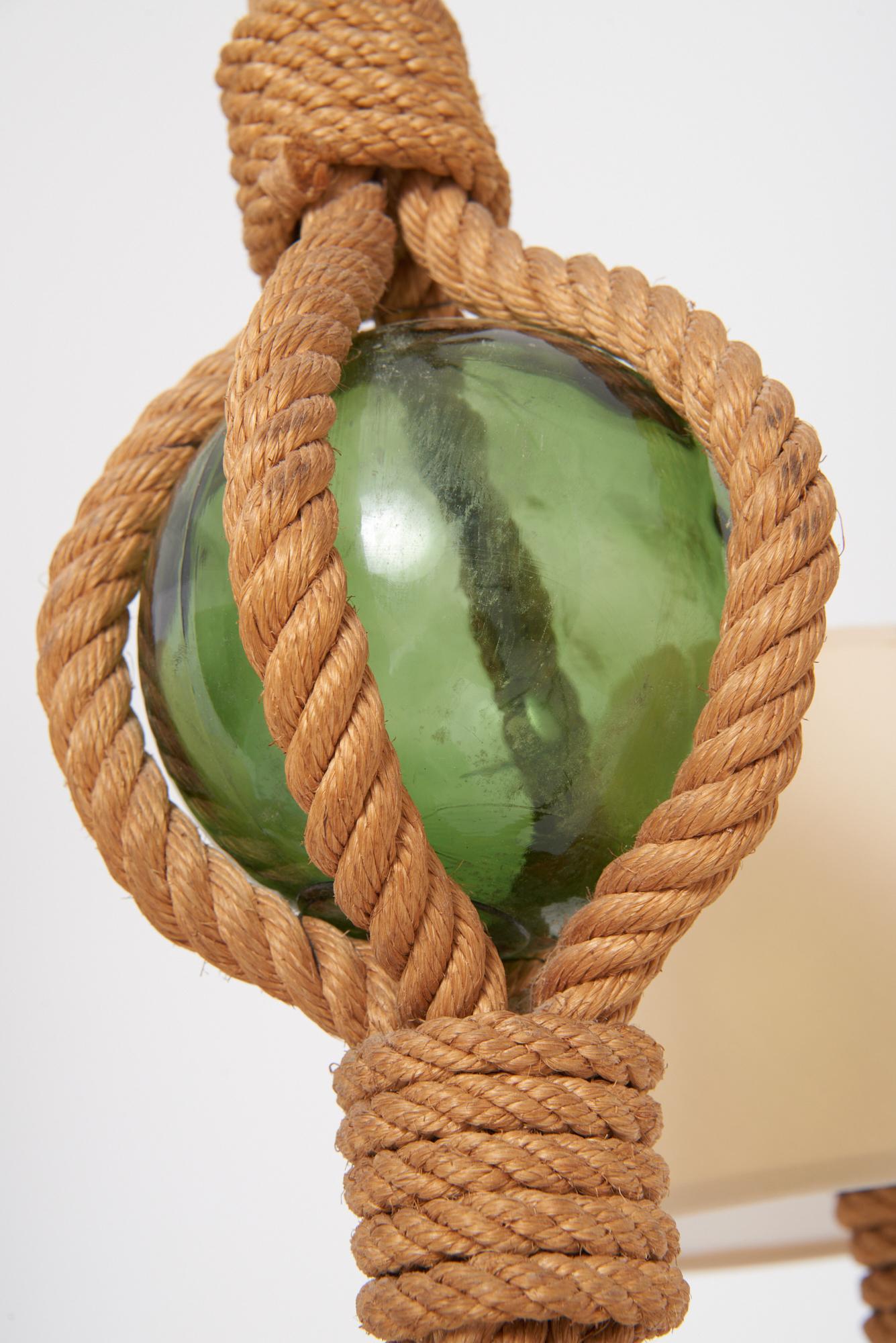 Mid-20th Century Rope Ceiling Light by Audoux-Minet