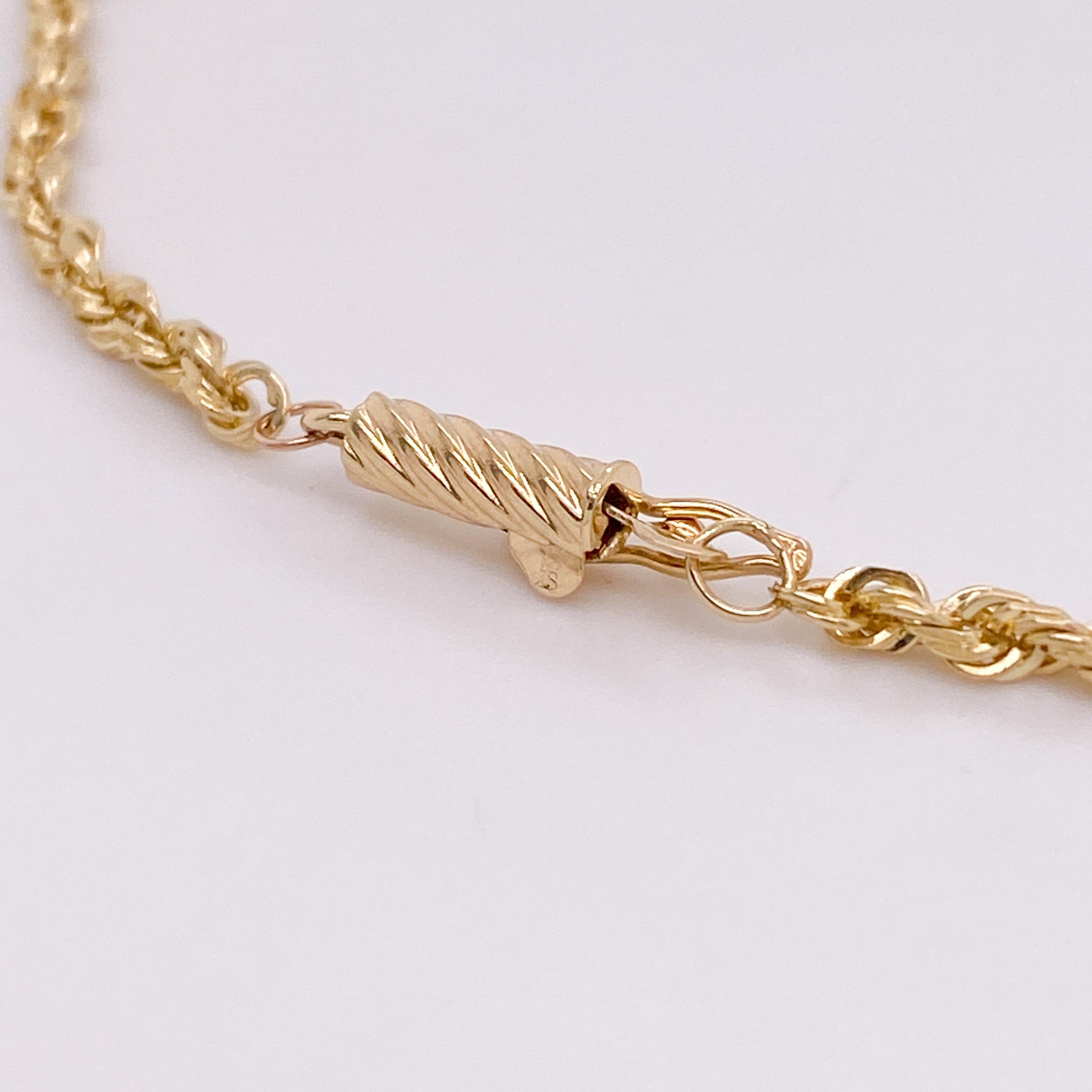 14k gold rope chain barrel clasp