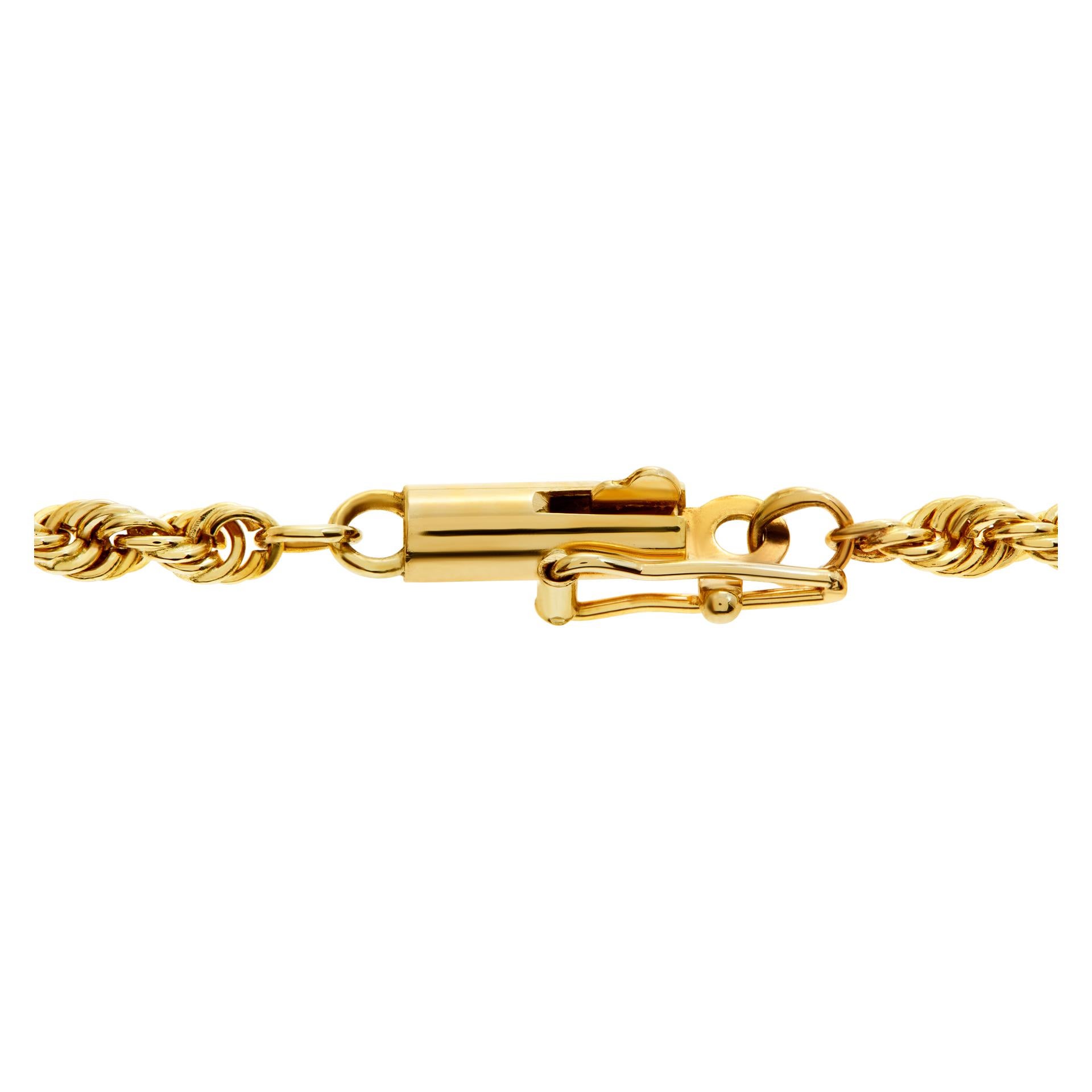 Rope Chain in 14k Yellow Gold For Sale 1