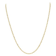 Rope Chain Necklace, 14 Karat Yellow Gold Box Clasp Women's