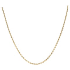 Vintage Rope Chain Necklace, 14 Karat Yellow Gold Womens