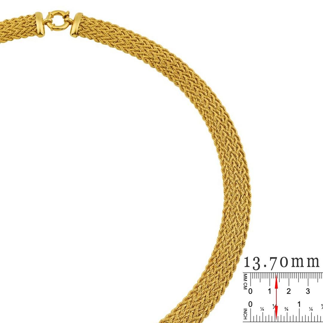 Women's or Men's Rope Chain Necklace 32Gr. 14K Yellow Gold Length For Sale