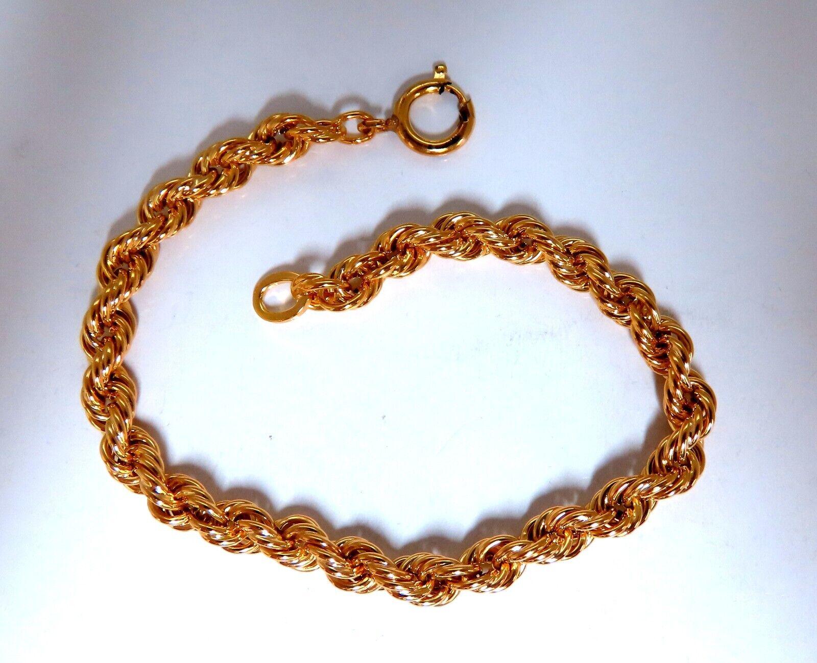 Women's or Men's Rope Chain Twist Bracelet 14kt For Sale