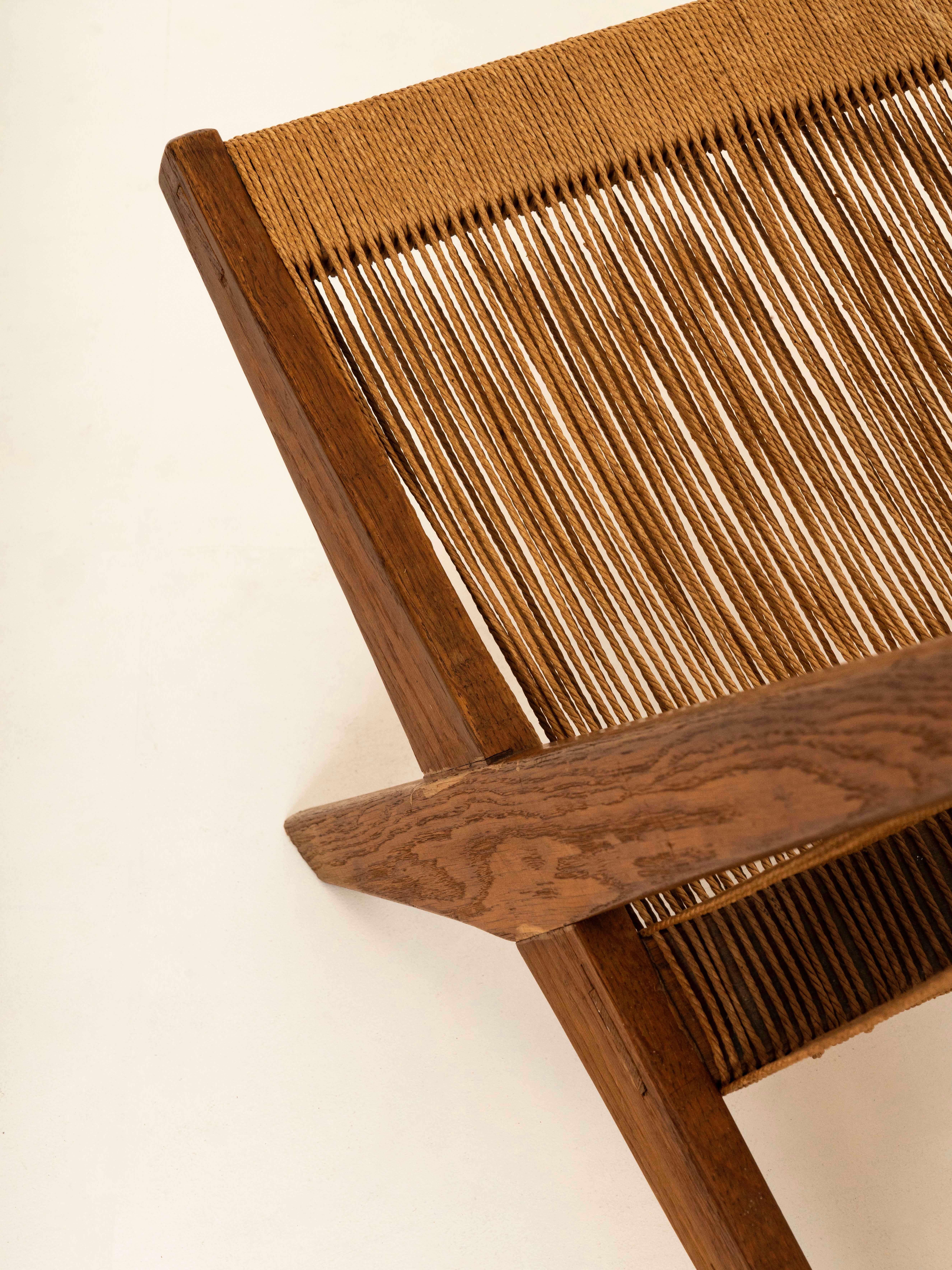 'Rope Chair' Attributed to Poul Kjaerholm and Jørgen Høj, Denmark, 1960s 3