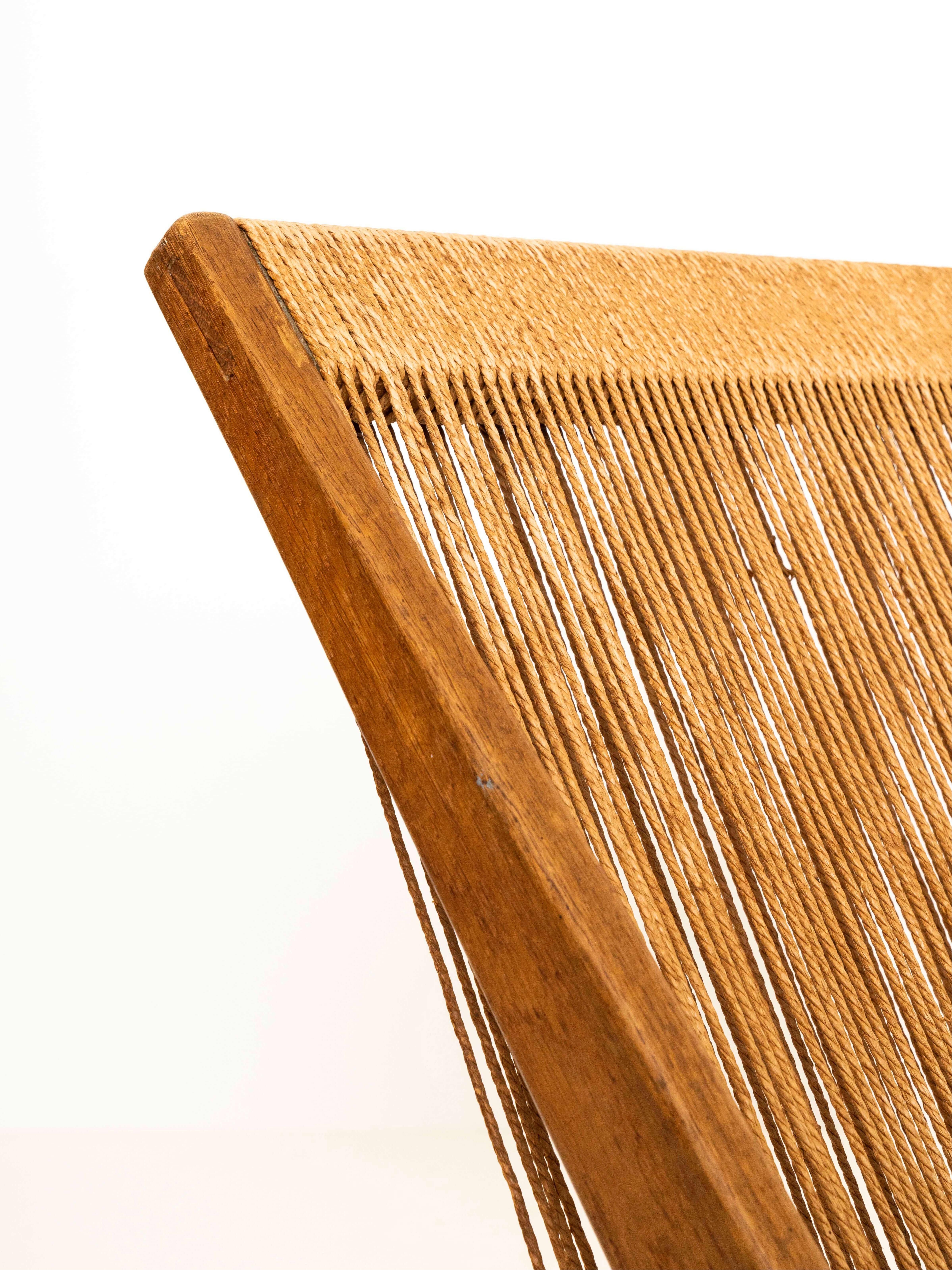 Wood 'Rope Chair' Attributed to Poul Kjaerholm and Jørgen Høj, Denmark, 1960s