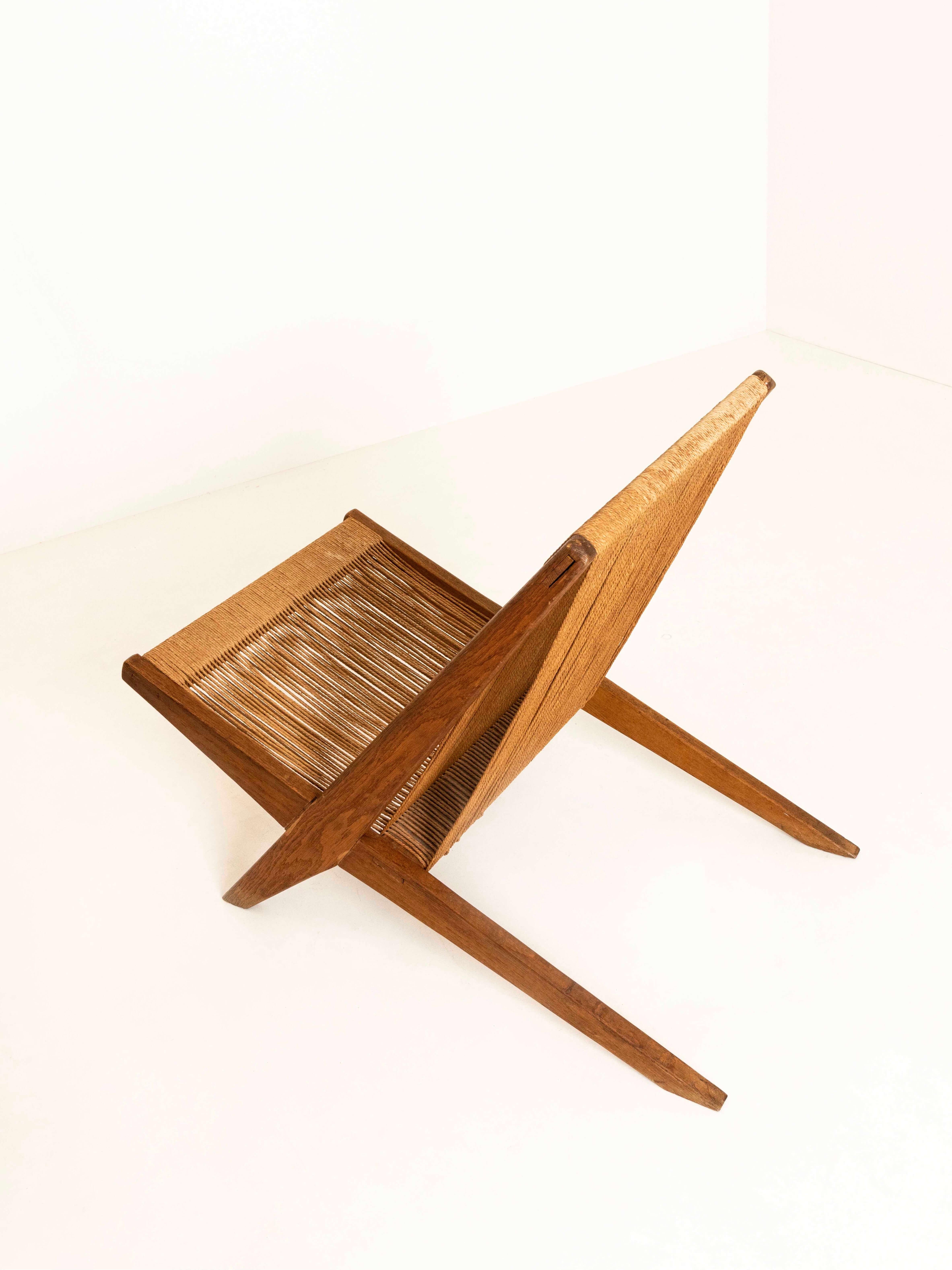 'Rope Chair' Attributed to Poul Kjaerholm and Jørgen Høj, Denmark, 1960s 1