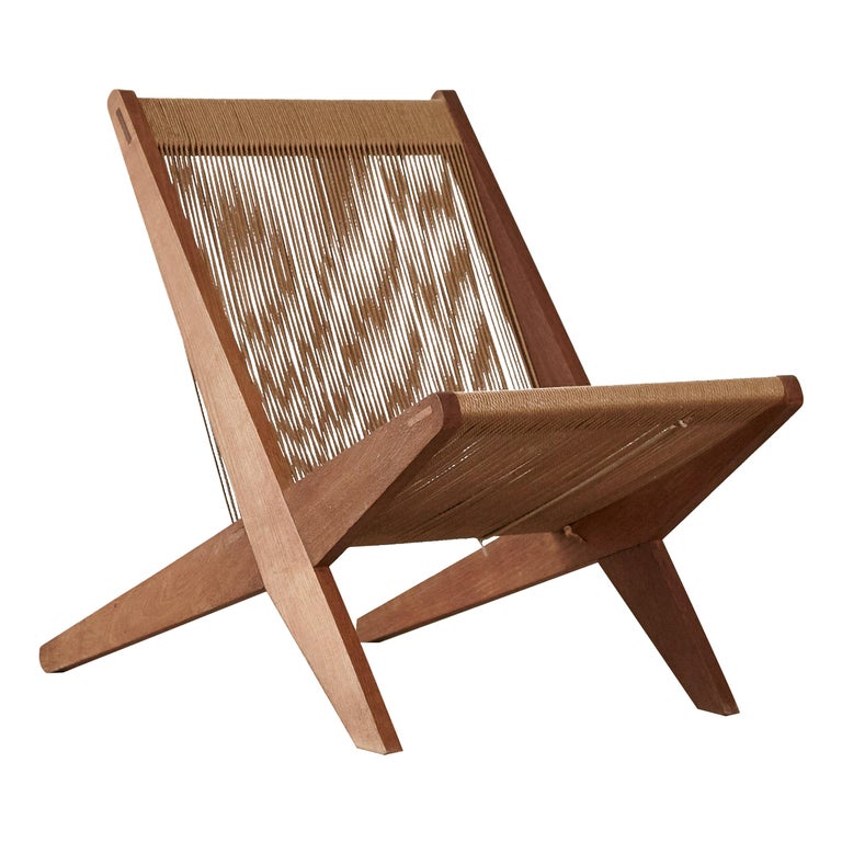 Rope Chair Attributed to Poul Kjaerholm & Jørgen Høj, Denmark, circa 1960s For Sale