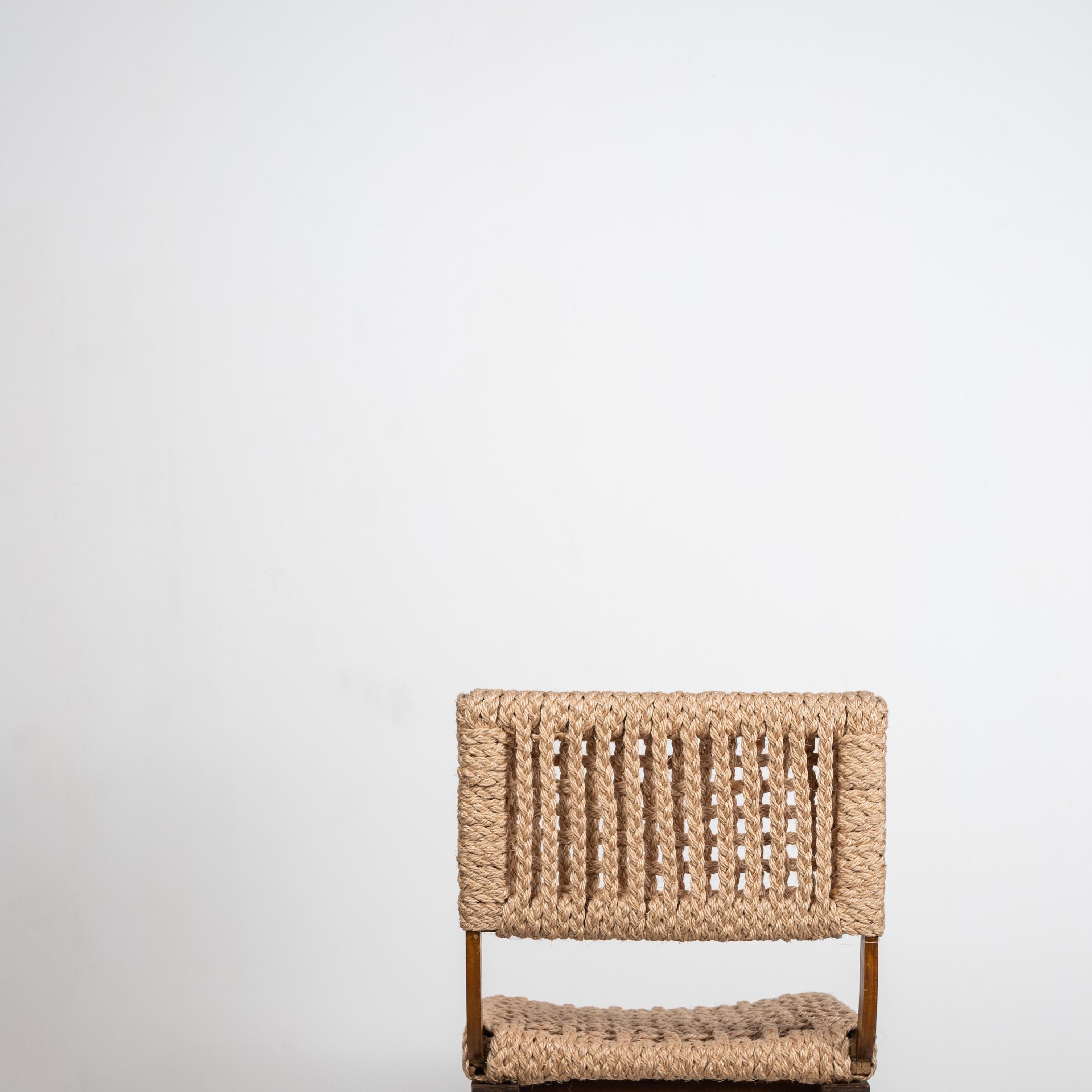 Rope Chair Audoux-Minet for Vibo Vesoul, France, 1950s For Sale 6