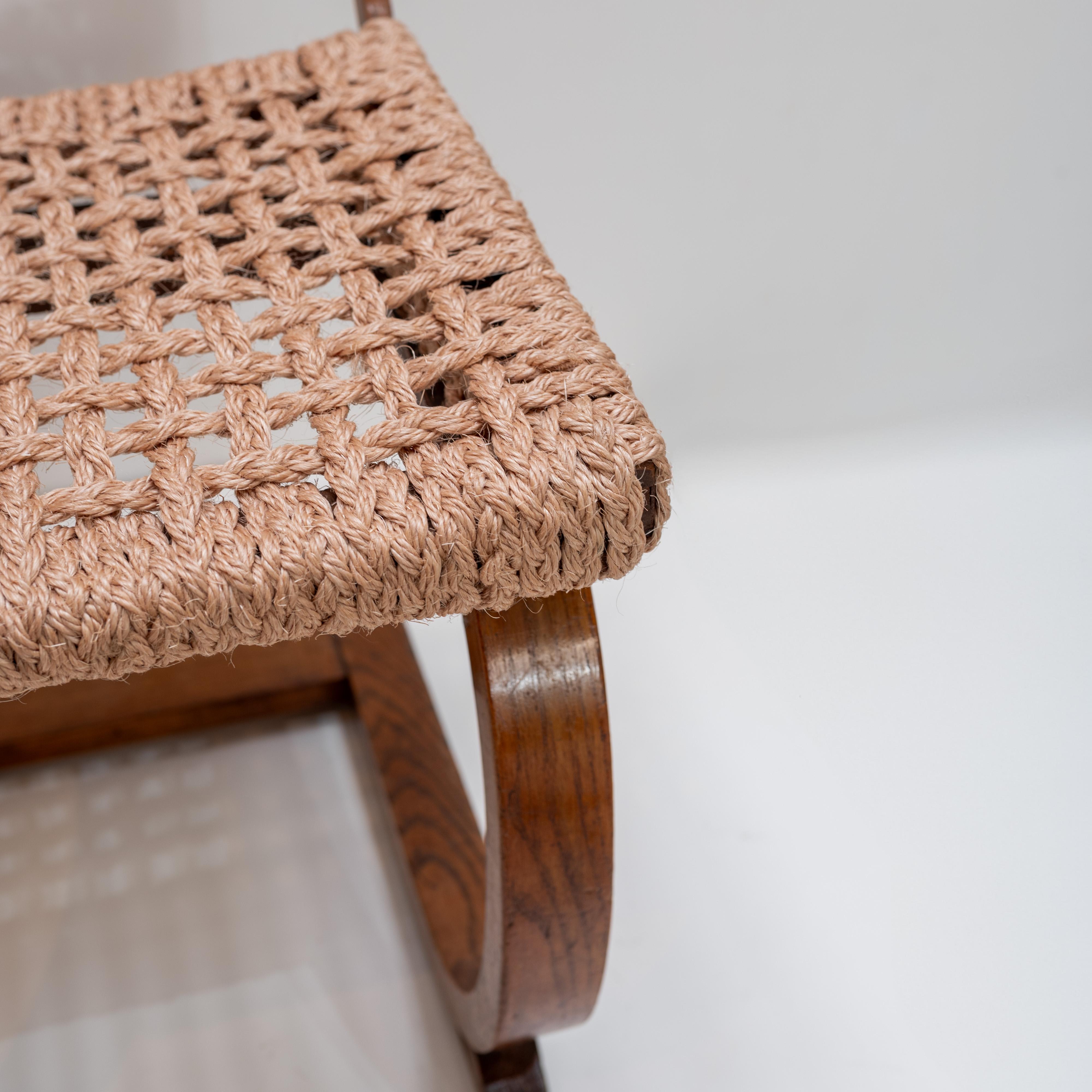 Rope Chair Audoux-Minet for Vibo Vesoul, France, 1950s For Sale 4