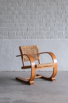 Chaise longue également connue sous le nom de Rope chair par Audoux Minet 1950