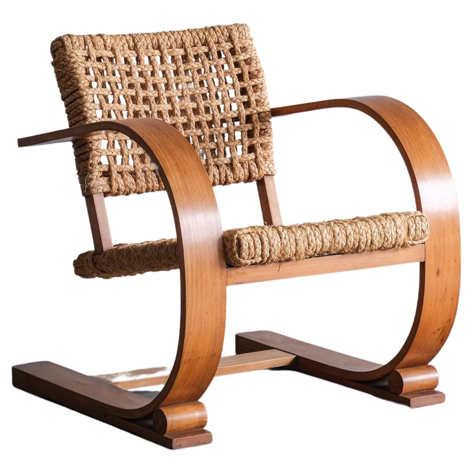 Lounge chair also known as Rope chair by Audoux Minet 1950 at 1stDibs ...