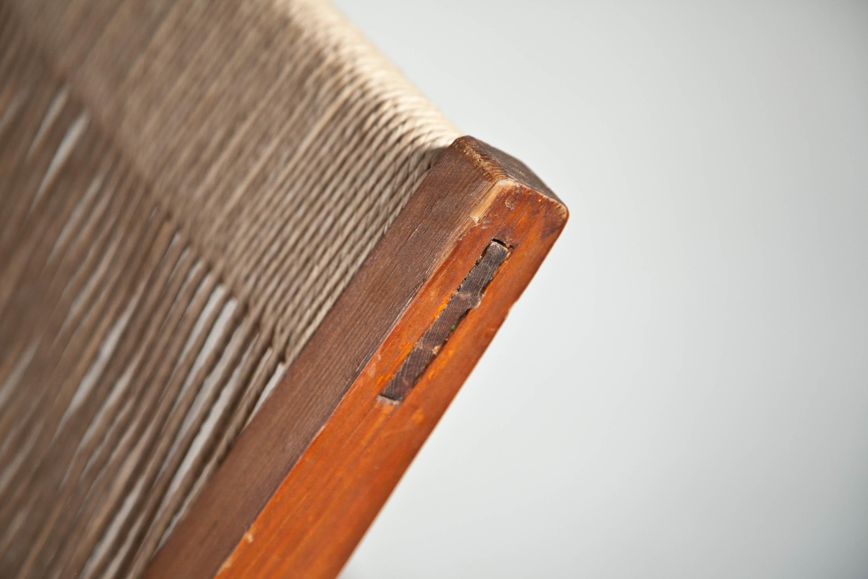 Chaise à cordes en pin, attribuée à Poul Kjaerholm & Jørgen Høj, Danemark, années 60 en vente 8