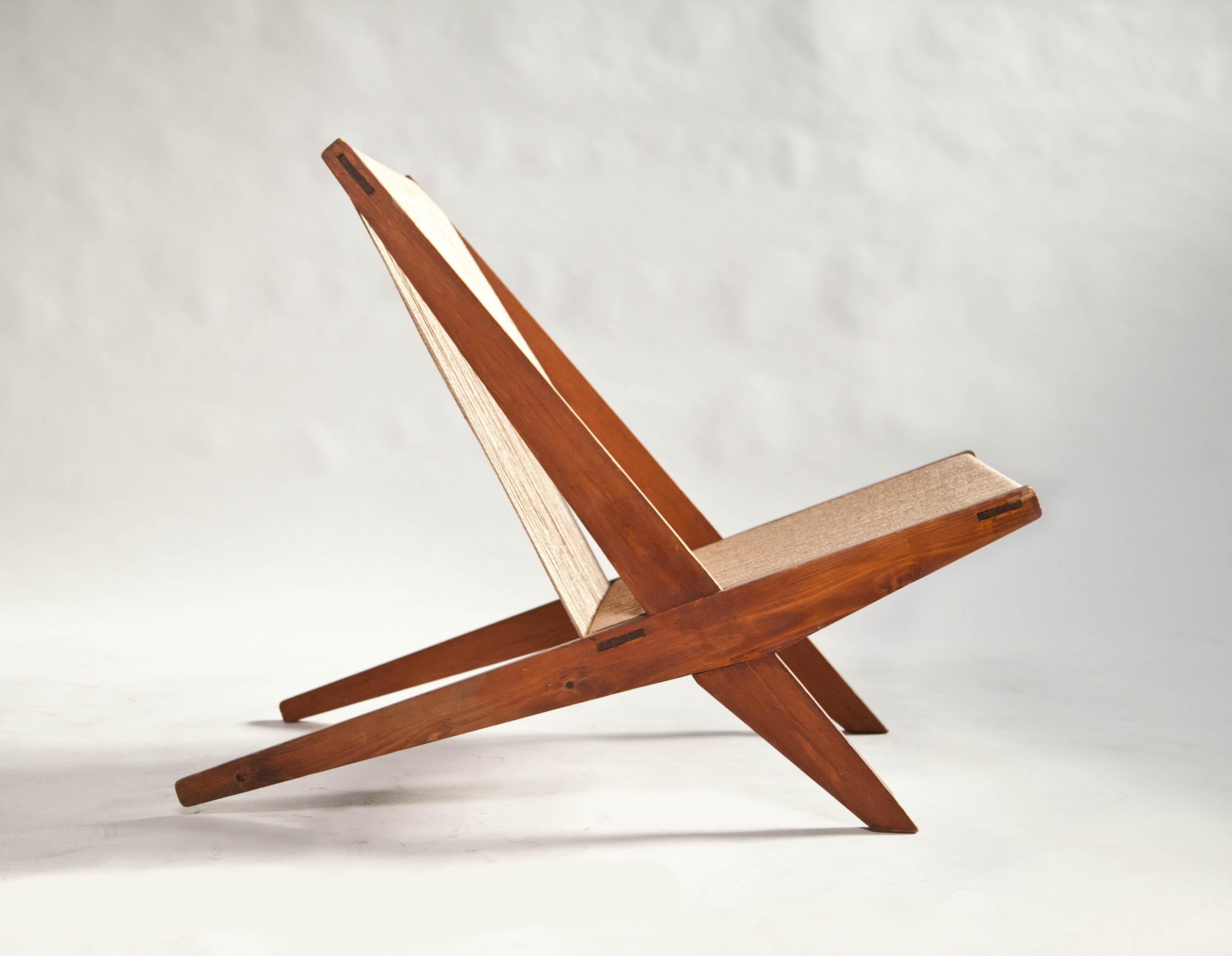 Chaise à cordes en pin, attribuée à Poul Kjaerholm & Jørgen Høj, Danemark, années 60 en vente 12
