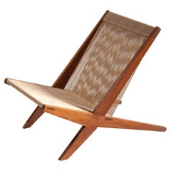 Sedia in corda di pino, attribuita a Poul Kjaerholm & Jørgen Høj, Danimarca, anni '60