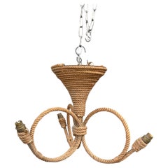 Rope Chandelier Audoux Minet, circa 1960